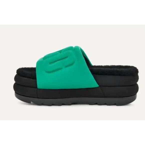 UGG Women's‎ Fluff Yeah Slide Sandals Size 8 Green & Black NEW - Picture 5 of 7